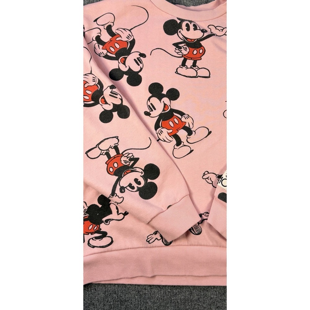 Disney 100 Mickey Mouse All Over Print Pink Crewneck Sweatshirt Women's XL - Picture 3 of 8